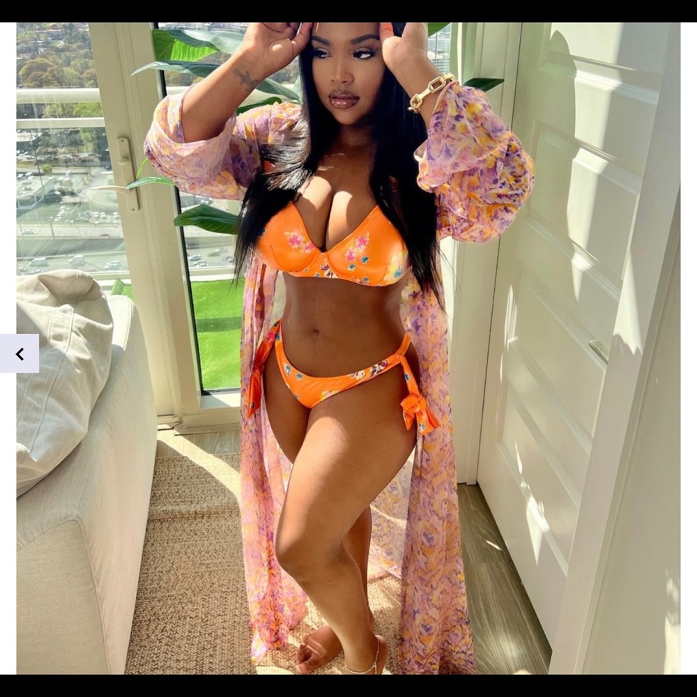 Savage X Fenty. 34B. Orange Créme Bedtime Bouquet Print - Picture 8 of 8